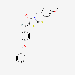 molecular formula C26H23NO3S2 B4921649 3-(4-methoxybenzyl)-5-{4-[(4-methylbenzyl)oxy]benzylidene}-2-thioxo-1,3-thiazolidin-4-one 
