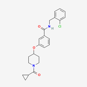 molecular formula C23H25ClN2O3 B4921655 N-(2-chlorobenzyl)-3-{[1-(cyclopropylcarbonyl)-4-piperidinyl]oxy}benzamide 
