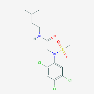 molecular formula C14H19Cl3N2O3S B4921658 N~1~-(3-methylbutyl)-N~2~-(methylsulfonyl)-N~2~-(2,4,5-trichlorophenyl)glycinamide 