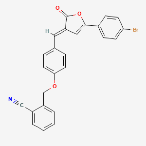 molecular formula C25H16BrNO3 B4921706 2-[(4-{[5-(4-bromophenyl)-2-oxo-3(2H)-furanylidene]methyl}phenoxy)methyl]benzonitrile 