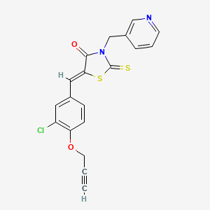 molecular formula C19H13ClN2O2S2 B4921712 5-[3-chloro-4-(2-propyn-1-yloxy)benzylidene]-3-(3-pyridinylmethyl)-2-thioxo-1,3-thiazolidin-4-one 