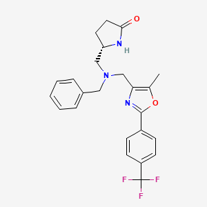 molecular formula C24H24F3N3O2 B4921727 (5S)-5-{[benzyl({5-methyl-2-[4-(trifluoromethyl)phenyl]-1,3-oxazol-4-yl}methyl)amino]methyl}-2-pyrrolidinone 