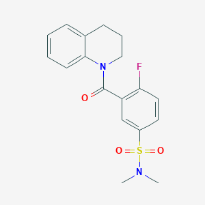 molecular formula C18H19FN2O3S B4921744 3-(3,4-dihydro-1(2H)-quinolinylcarbonyl)-4-fluoro-N,N-dimethylbenzenesulfonamide 