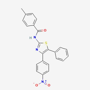 molecular formula C23H17N3O3S B4921768 4-methyl-N-[4-(4-nitrophenyl)-5-phenyl-1,3-thiazol-2-yl]benzamide 