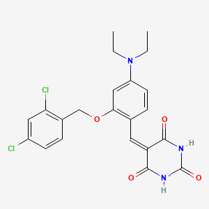 molecular formula C22H21Cl2N3O4 B4921813 5-[2-[(2,4-dichlorobenzyl)oxy]-4-(diethylamino)benzylidene]-2,4,6(1H,3H,5H)-pyrimidinetrione 
