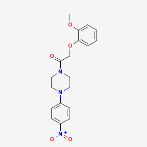 molecular formula C19H21N3O5 B4921829 1-[(2-methoxyphenoxy)acetyl]-4-(4-nitrophenyl)piperazine 