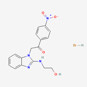 molecular formula C17H17BrN4O4 B4921861 2-{2-[(2-hydroxyethyl)amino]-1H-benzimidazol-1-yl}-1-(4-nitrophenyl)ethanone hydrobromide 