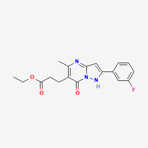 molecular formula C18H18FN3O3 B4921871 ethyl 3-[2-(3-fluorophenyl)-7-hydroxy-5-methylpyrazolo[1,5-a]pyrimidin-6-yl]propanoate 