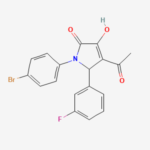 molecular formula C18H13BrFNO3 B4921879 4-acetyl-1-(4-bromophenyl)-5-(3-fluorophenyl)-3-hydroxy-1,5-dihydro-2H-pyrrol-2-one 