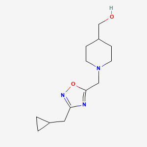 molecular formula C13H21N3O2 B4921894 (1-{[3-(cyclopropylmethyl)-1,2,4-oxadiazol-5-yl]methyl}-4-piperidinyl)methanol 