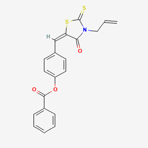 molecular formula C20H15NO3S2 B4921901 4-[(3-allyl-4-oxo-2-thioxo-1,3-thiazolidin-5-ylidene)methyl]phenyl benzoate 