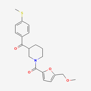 molecular formula C20H23NO4S B4921916 {1-[5-(methoxymethyl)-2-furoyl]-3-piperidinyl}[4-(methylthio)phenyl]methanone 