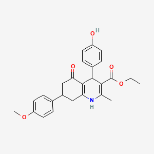 molecular formula C26H27NO5 B4921920 ethyl 4-(4-hydroxyphenyl)-7-(4-methoxyphenyl)-2-methyl-5-oxo-1,4,5,6,7,8-hexahydro-3-quinolinecarboxylate 