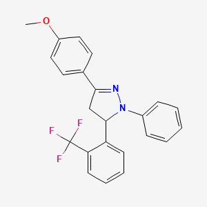 molecular formula C23H19F3N2O B4921922 3-(4-methoxyphenyl)-1-phenyl-5-[2-(trifluoromethyl)phenyl]-4,5-dihydro-1H-pyrazole 