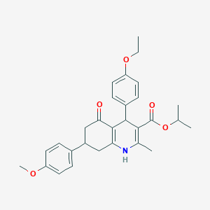molecular formula C29H33NO5 B4921930 isopropyl 4-(4-ethoxyphenyl)-7-(4-methoxyphenyl)-2-methyl-5-oxo-1,4,5,6,7,8-hexahydro-3-quinolinecarboxylate 