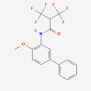 molecular formula C17H13F6NO2 B4921947 3,3,3-trifluoro-N-(4-methoxy-3-biphenylyl)-2-(trifluoromethyl)propanamide 
