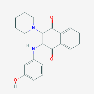 molecular formula C21H20N2O3 B4921970 2-[(3-hydroxyphenyl)amino]-3-(1-piperidinyl)naphthoquinone 