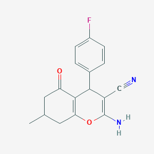 molecular formula C17H15FN2O2 B4921973 2-amino-4-(4-fluorophenyl)-7-methyl-5-oxo-5,6,7,8-tetrahydro-4H-chromene-3-carbonitrile 