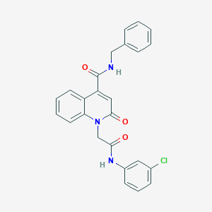 molecular formula C25H20ClN3O3 B4921987 N-benzyl-1-{2-[(3-chlorophenyl)amino]-2-oxoethyl}-2-oxo-1,2-dihydro-4-quinolinecarboxamide 