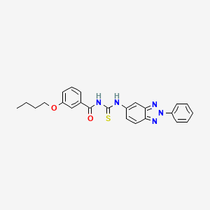 molecular formula C24H23N5O2S B4921994 3-butoxy-N-{[(2-phenyl-2H-1,2,3-benzotriazol-5-yl)amino]carbonothioyl}benzamide 