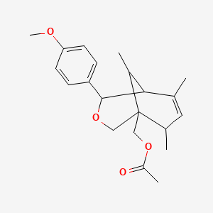 [4-(4-methoxyphenyl)-6,8,9-trimethyl-3-oxabicyclo[3.3.1]non-6-en-1-yl]methyl acetate