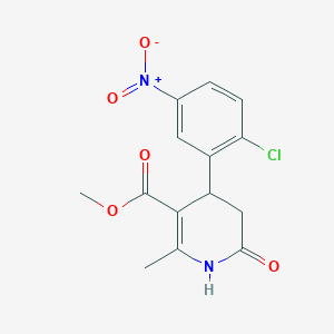 molecular formula C14H13ClN2O5 B4922023 methyl 4-(2-chloro-5-nitrophenyl)-2-methyl-6-oxo-1,4,5,6-tetrahydro-3-pyridinecarboxylate 