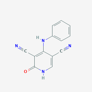 molecular formula C13H8N4O B4922031 4-anilino-2-oxo-1,2-dihydro-3,5-pyridinedicarbonitrile 