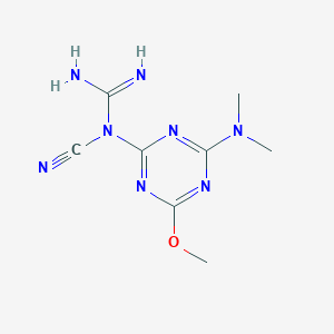 molecular formula C8H12N8O B4922035 N-cyano-N-[4-(dimethylamino)-6-methoxy-1,3,5-triazin-2-yl]guanidine 