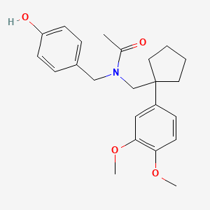 N-{[1-(3,4-dimethoxyphenyl)cyclopentyl]methyl}-N-(4-hydroxybenzyl)acetamide
