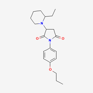 molecular formula C20H28N2O3 B4922056 3-(2-ethyl-1-piperidinyl)-1-(4-propoxyphenyl)-2,5-pyrrolidinedione CAS No. 5555-68-0