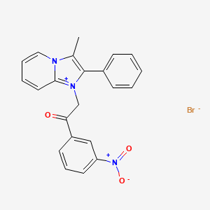 3-methyl-1-[2-(3-nitrophenyl)-2-oxoethyl]-2-phenylimidazo[1,2-a]pyridin-1-ium bromide