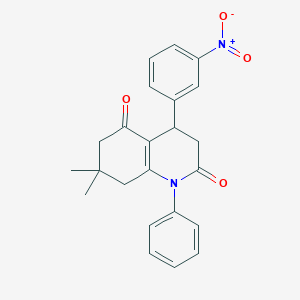 molecular formula C23H22N2O4 B4922090 7,7-dimethyl-4-(3-nitrophenyl)-1-phenyl-4,6,7,8-tetrahydro-2,5(1H,3H)-quinolinedione 