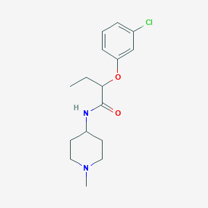 molecular formula C16H23ClN2O2 B4922100 2-(3-chlorophenoxy)-N-(1-methyl-4-piperidinyl)butanamide 