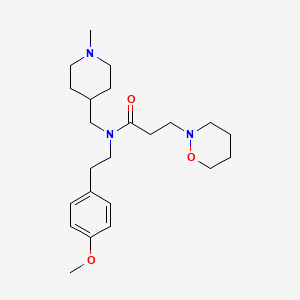 N-[2-(4-methoxyphenyl)ethyl]-N-[(1-methyl-4-piperidinyl)methyl]-3-(1,2-oxazinan-2-yl)propanamide
