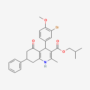 molecular formula C28H30BrNO4 B4922149 isobutyl 4-(3-bromo-4-methoxyphenyl)-2-methyl-5-oxo-7-phenyl-1,4,5,6,7,8-hexahydro-3-quinolinecarboxylate 