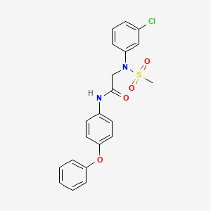 molecular formula C21H19ClN2O4S B4922155 N~2~-(3-chlorophenyl)-N~2~-(methylsulfonyl)-N~1~-(4-phenoxyphenyl)glycinamide 