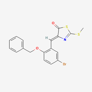 molecular formula C18H14BrNO2S2 B4922196 4-[2-(benzyloxy)-5-bromobenzylidene]-2-(methylthio)-1,3-thiazol-5(4H)-one 