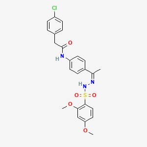 molecular formula C24H24ClN3O5S B4922216 2-(4-chlorophenyl)-N-(4-{N-[(2,4-dimethoxyphenyl)sulfonyl]ethanehydrazonoyl}phenyl)acetamide 