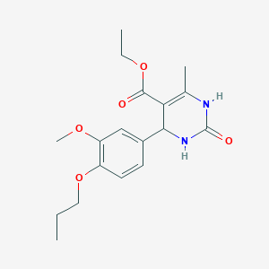 molecular formula C18H24N2O5 B4922218 ethyl 4-(3-methoxy-4-propoxyphenyl)-6-methyl-2-oxo-1,2,3,4-tetrahydro-5-pyrimidinecarboxylate 