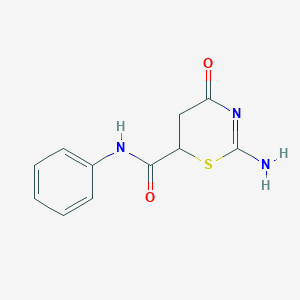 molecular formula C11H11N3O2S B4922235 2-amino-4-oxo-N-phenyl-5,6-dihydro-4H-1,3-thiazine-6-carboxamide 