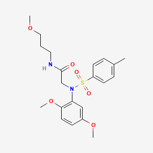 molecular formula C21H28N2O6S B4922249 N~2~-(2,5-dimethoxyphenyl)-N~1~-(3-methoxypropyl)-N~2~-[(4-methylphenyl)sulfonyl]glycinamide 