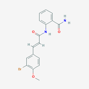 molecular formula C17H15BrN2O3 B4922258 2-{[3-(3-bromo-4-methoxyphenyl)acryloyl]amino}benzamide 