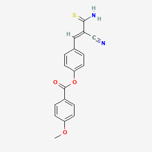 molecular formula C18H14N2O3S B4922268 4-(3-amino-2-cyano-3-thioxo-1-propen-1-yl)phenyl 4-methoxybenzoate 