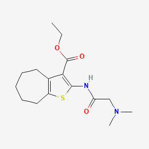 molecular formula C16H24N2O3S B4922285 ethyl 2-[(N,N-dimethylglycyl)amino]-5,6,7,8-tetrahydro-4H-cyclohepta[b]thiophene-3-carboxylate 
