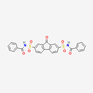 molecular formula C27H18N2O7S2 B4922306 N,N'-[(9-oxo-9H-fluorene-2,7-diyl)disulfonyl]dibenzamide 