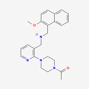 molecular formula C24H28N4O2 B4922321 1-[2-(4-acetyl-1-piperazinyl)-3-pyridinyl]-N-[(2-methoxy-1-naphthyl)methyl]methanamine 