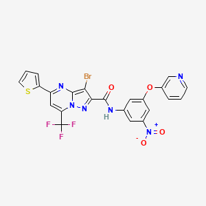 molecular formula C23H12BrF3N6O4S B4922362 3-bromo-N-[3-nitro-5-(3-pyridinyloxy)phenyl]-5-(2-thienyl)-7-(trifluoromethyl)pyrazolo[1,5-a]pyrimidine-2-carboxamide 