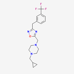 molecular formula C19H23F3N4O B4922381 1-(cyclopropylmethyl)-4-({3-[3-(trifluoromethyl)benzyl]-1,2,4-oxadiazol-5-yl}methyl)piperazine 