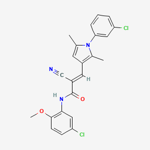 molecular formula C23H19Cl2N3O2 B4922385 N-(5-chloro-2-methoxyphenyl)-3-[1-(3-chlorophenyl)-2,5-dimethyl-1H-pyrrol-3-yl]-2-cyanoacrylamide 