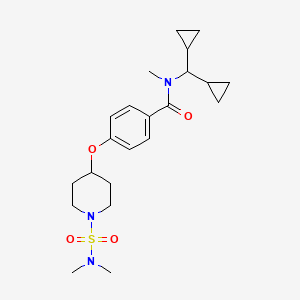 molecular formula C22H33N3O4S B4922396 N-(dicyclopropylmethyl)-4-({1-[(dimethylamino)sulfonyl]-4-piperidinyl}oxy)-N-methylbenzamide 